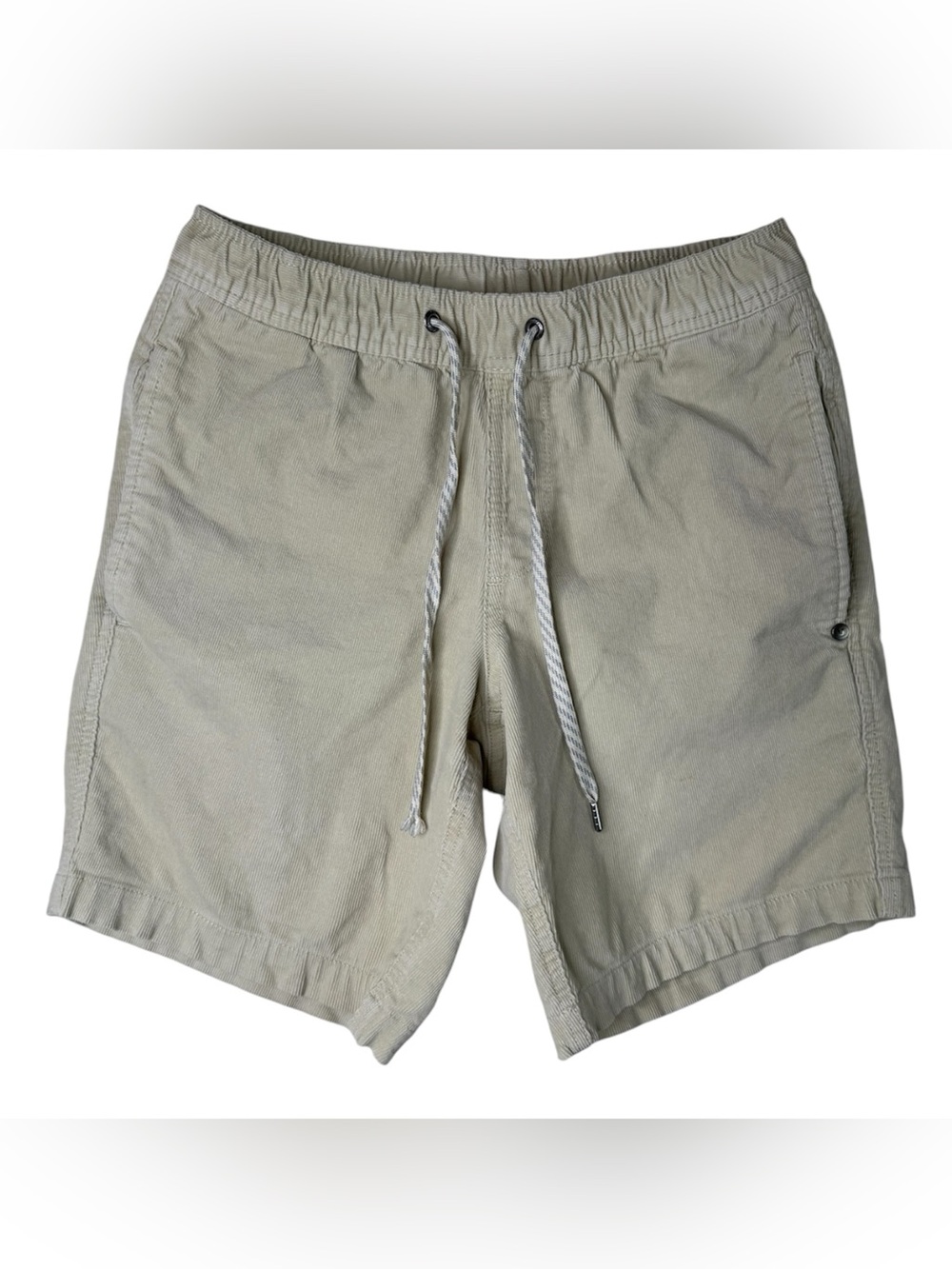 Vuori Optimist Elastic Waist Corduroy Shorts Ivory V385 Men's Size XS